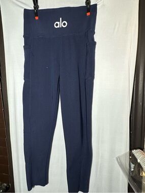 ALO Yoga S/M Navy High-Rise Leggings w/ Side Pockets yoga workout